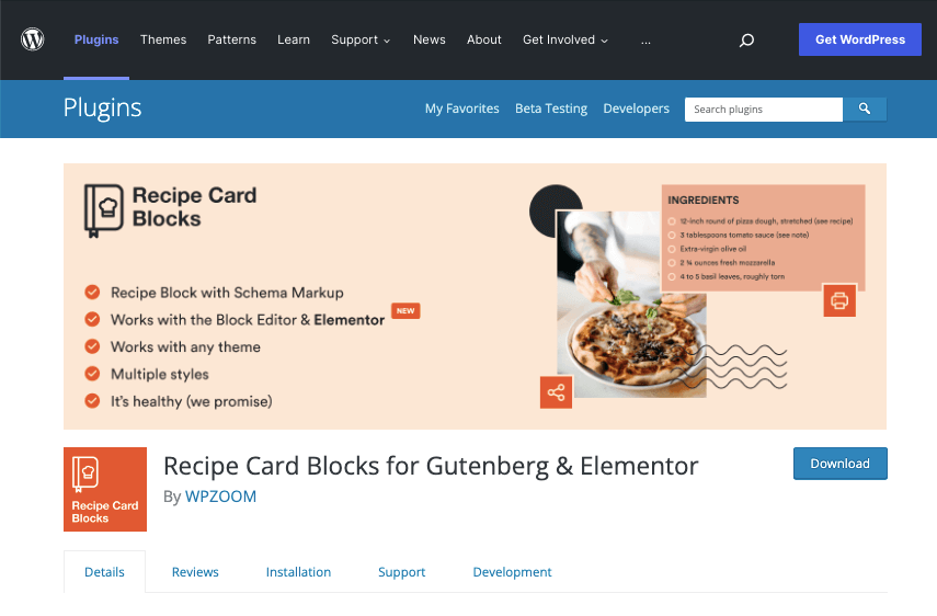 Recipe Card Blocks for Gutenberg & Elementor