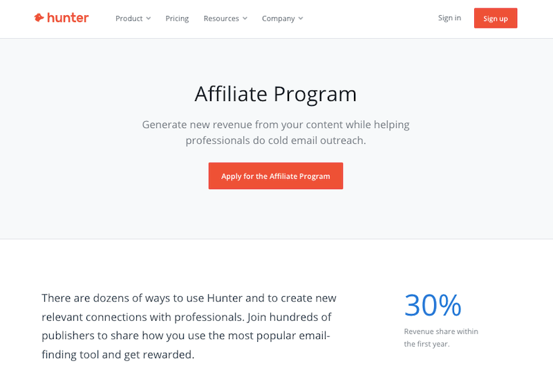 Hunter.io Affiliate Program