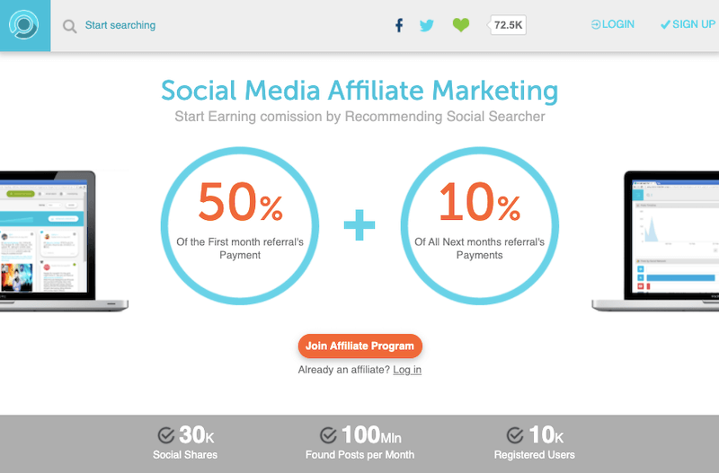 Social Searcher Affiliate Program