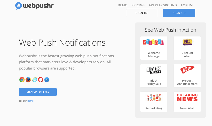 Webpushr Push Notification