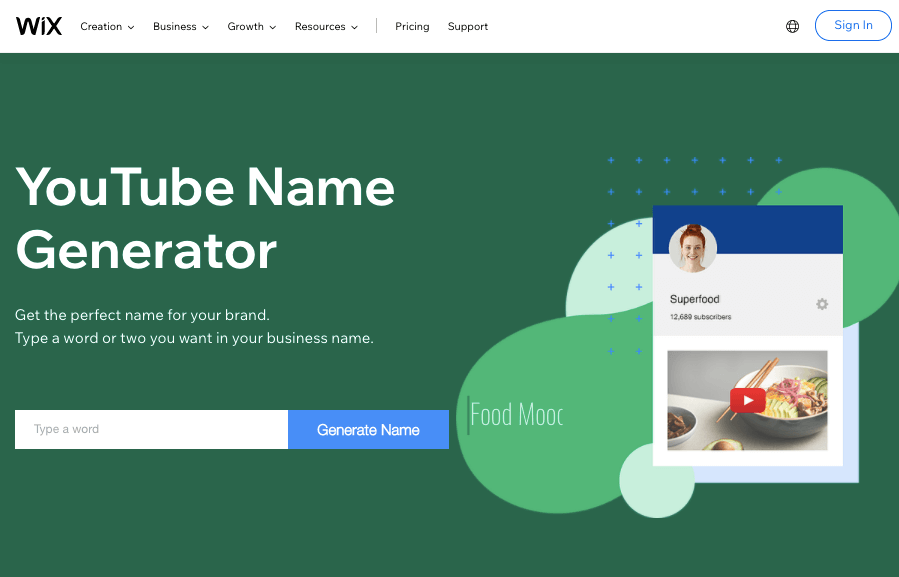 Wix YouTube Name Generator