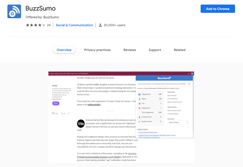 BuzzSumo Chrome Extension