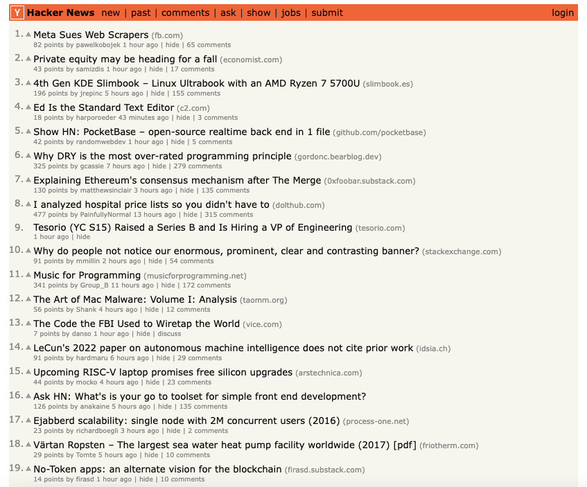 Y Combinator's Hacker News